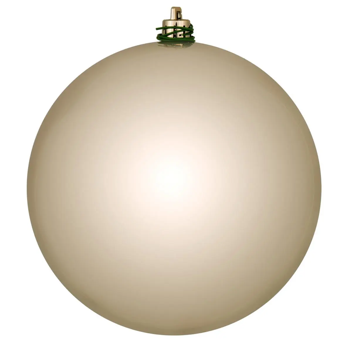 212 MAIN 3 in. Round Shatterproof Lightweight Shiny Oat UV-Drilled Plastic Christmas Tree Ornaments, 12-Count Bag, Secure Floral Home & Party Decorations