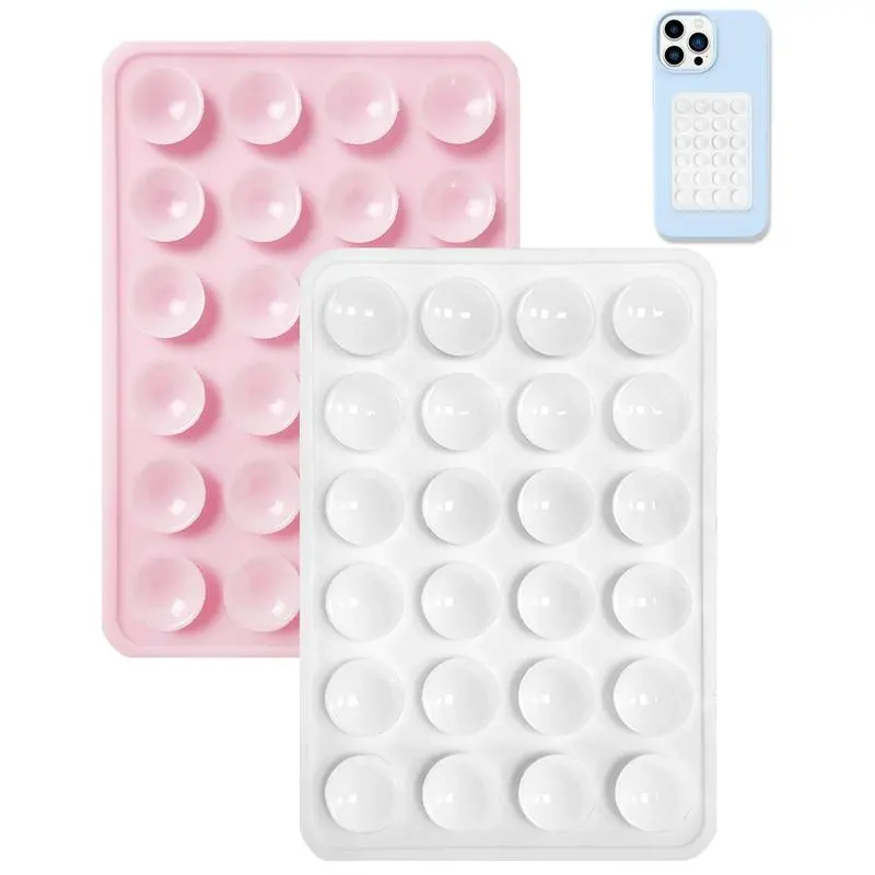 2PCS Strong Silicone Cellphone Suction Pad Mount Set Pack - Universal Mobile Adhesive Holder, Portable Non-Slip Sticky Grip, Hands-Free Selfie Accessory for iPhone/Android
