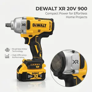 EWALT DCF900B 20V MAX XR 1/2" High-Torque Impact Wrench | Bare Tool | For heavy truck wheel lugs and industrial pipe flanges | Brushless cordless impact wrench | 1030 ft-lb tightening, 1400 ft-lb breakaway