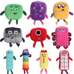 Children's Enlightenment Animation Digital Building Blocks Doll Children's Mathematics Plush Toy Game Plush Doll Birthday Gift