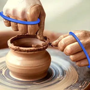 1pc Clay Cutter Wire Wire Clay Cutter Cutting Pottery Tool With Black And Blue Plastic Handle Clay Artist Cheese Dough Cutting Carving Ceramic Tool Clay Art Items (55cm/21.65inch)