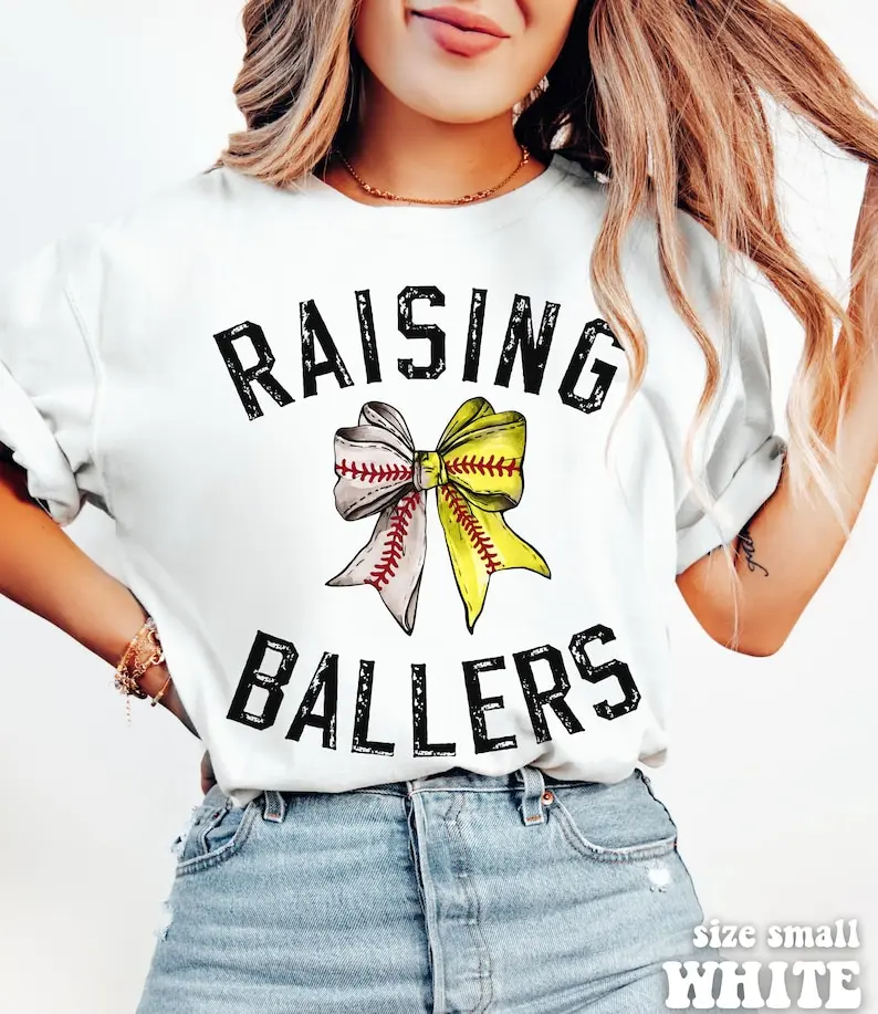Baseball Softball Mom Shirt, Raising Ballers Shirt, Baseball Season Tee, Softball Mom TShirt, Game Day Shirt, Baseball Lover