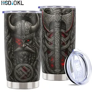 20oz Insulated Stainless Steel Tumbler with Vikings Design - Keeps Drinks Hot/Cold, Fits Car Cup Holders - Ideal Gift for Vikings Lovers (Friends, Family, Girlfriend, Brother)
