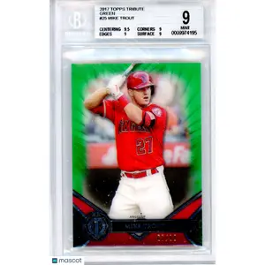 2017 Topps Tribute Green Mike Trout #25 BGS 9 /99