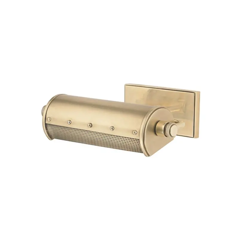 Gaines Picture Light - Industrial Design with Perforated Metalwork in Aged Brass, Bronze, or Nickel