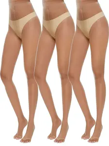 Women's No-Toe Ultra-Thin Control Thigh High Stockings, Essential for Any Occasion Dressing, Pack of 3, Comfortable and Stylish