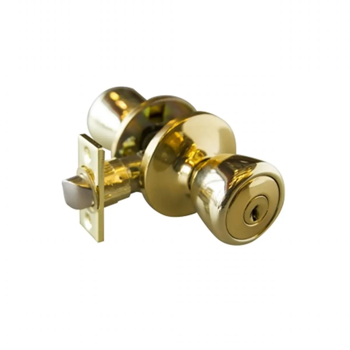 212 MAIN Design House Terrace 6-Way Latch Entry Door Knob - Polished Brass, Door Hardware, Door Security Lock