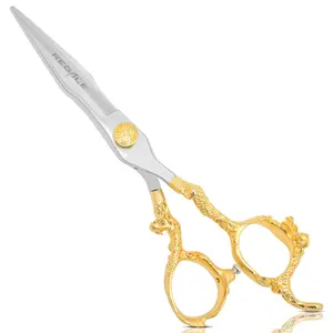 Regale Professional Barber Shear with Gold Baroque Handles