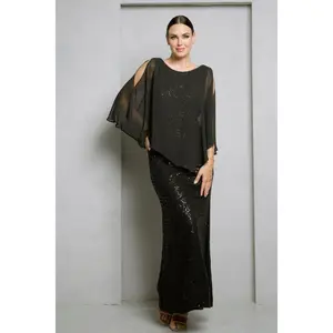 Eva USA 3496 Plus Size Funeral Dress in Black