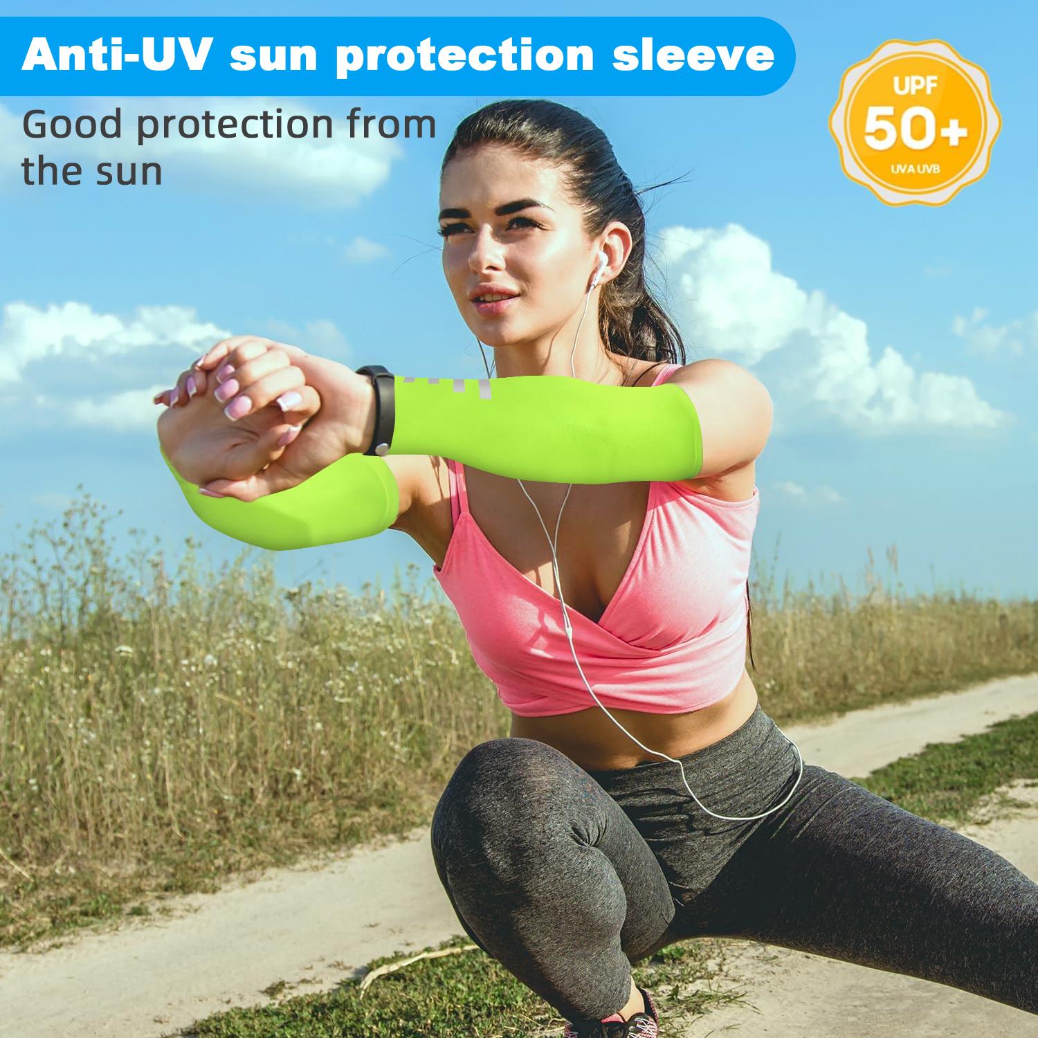 2 Pairs Per Pack Breathable Slim Fit Arm Sleeves with Reflective Elements, Moisture-Wicking Quick-Dry Material, Comfortable for Cycling, Running, Fishing, Hiking, Outdoor Sports and All-Day Wear for Men & Women