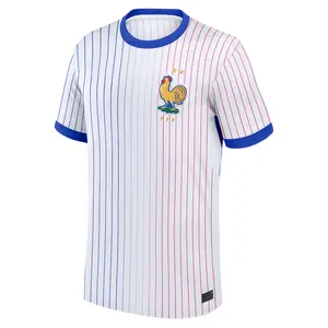 White France Away Shirt 2024-24, 2024/2025 White Color France Away Short Sleeve Soccer Jersey Top