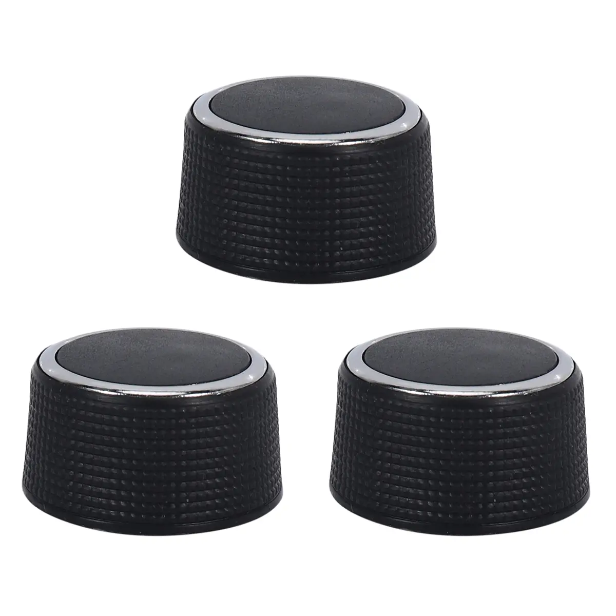 3Pcs Textured Grip Rear Radio Audio Volume Control Knob Dial Tuner for 07-13 Chevy Tahoe, Chevrolet Silverado, GMC Acadia, GMC Sierra 1500, Buick Enclave (Part No. 22912547, Fits Center Console Rear Audio Controls)