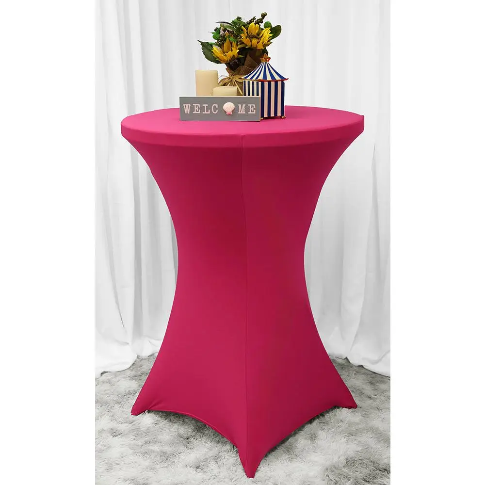 30"x42" Cocktail Spandex Table Cover - Fuchsia (1pc)