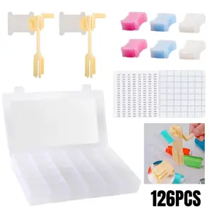 1Set Cross Stitch Thread Storage Box with 36 Grids & Bobbin Winder - Plastic Floss Suitable for Sewing Crafts, Bobbins,Color-Coded System for Hobbyists,Craft Room Supplies, Sewing Storage