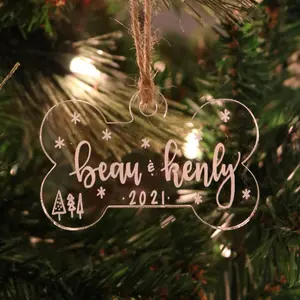 Personalized Acrylic Dog Bone Ornament