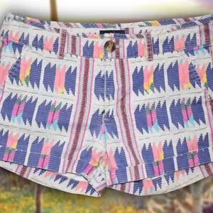 American Eagle Boho Print Stretch Shorts Sz 6