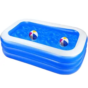 MoonSun 3-Layer Inflatable Kiddie Rectangle - 71"x47"x24" Indoor Frame Pool for Kids (Home & Garden Supplies)