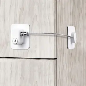 Safety Locks, Refrigerator Lock With Keys, for Fridge, Cabinets, Drawers, Dishwasher, Toilet And Safety Cabinet Lock, Adhesive No Drilling