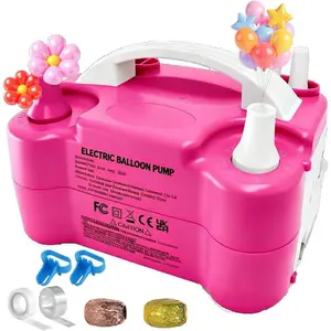 Portable Dual Nozzle Electric Balloon Pump Inflator with Accessories for Party Wedding Birthday Balloon Decoration