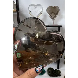 Smoky Quartz Heart Crystal with phantoms