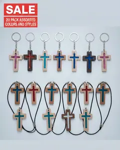 20 Pack Assorted Colors and Styles, Interactive Bible Verse Necklaces and Key Chains. (Wholesale)