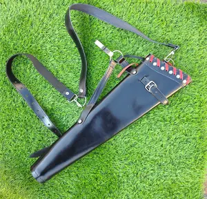 Handcrafted Leather Archery Quiver, Back-Carry Holder with Adjustable Strap for Outdoor Sports