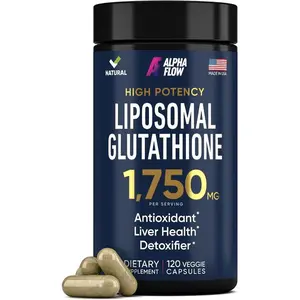 Liposomal Glutathione 1000mg + 750mg with Vitamin C & Phospholipid Antioxidant Complex – Liver Detox & Immune Support Supplement, 120 Capsules