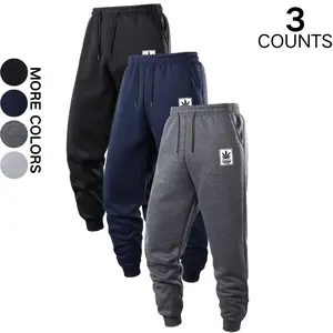 Men's Athletic Sweatpants Maple Leaf Logo Trendy Joggers Everyday Casual Pants Three Piece Set in Multiple Colors