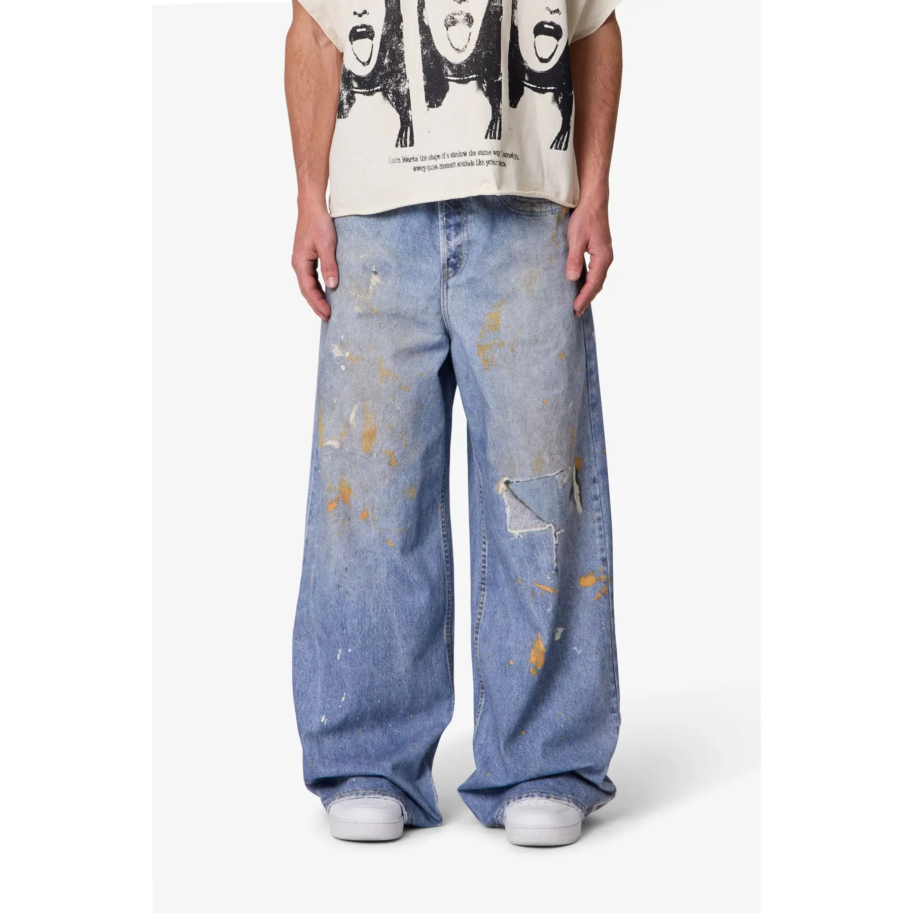 mnml Paint Printed Rave Denim - Blue