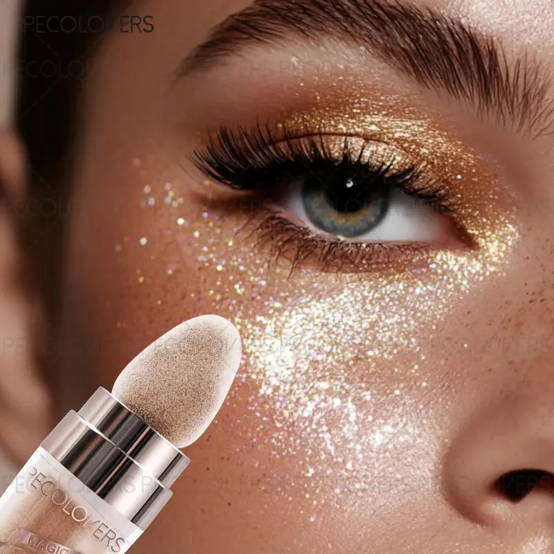 1PC Sparkling Powder Highlighting Stick, Glitter Highlighter, Long Lasting Shimmer, Brightens Facial Highlights, Durable for Daily and Party Makeup, Natural Gloss, Facial Makeup