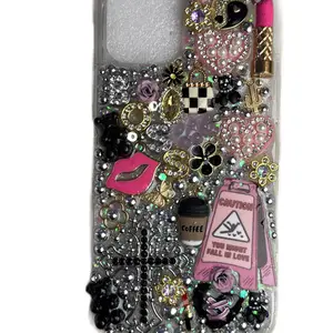 BLING BOSSY JUNK iPhone Case - Assorted Jewelry, Accessories, and Decorative Elements in Clear Packaging individual camera Protector Protective