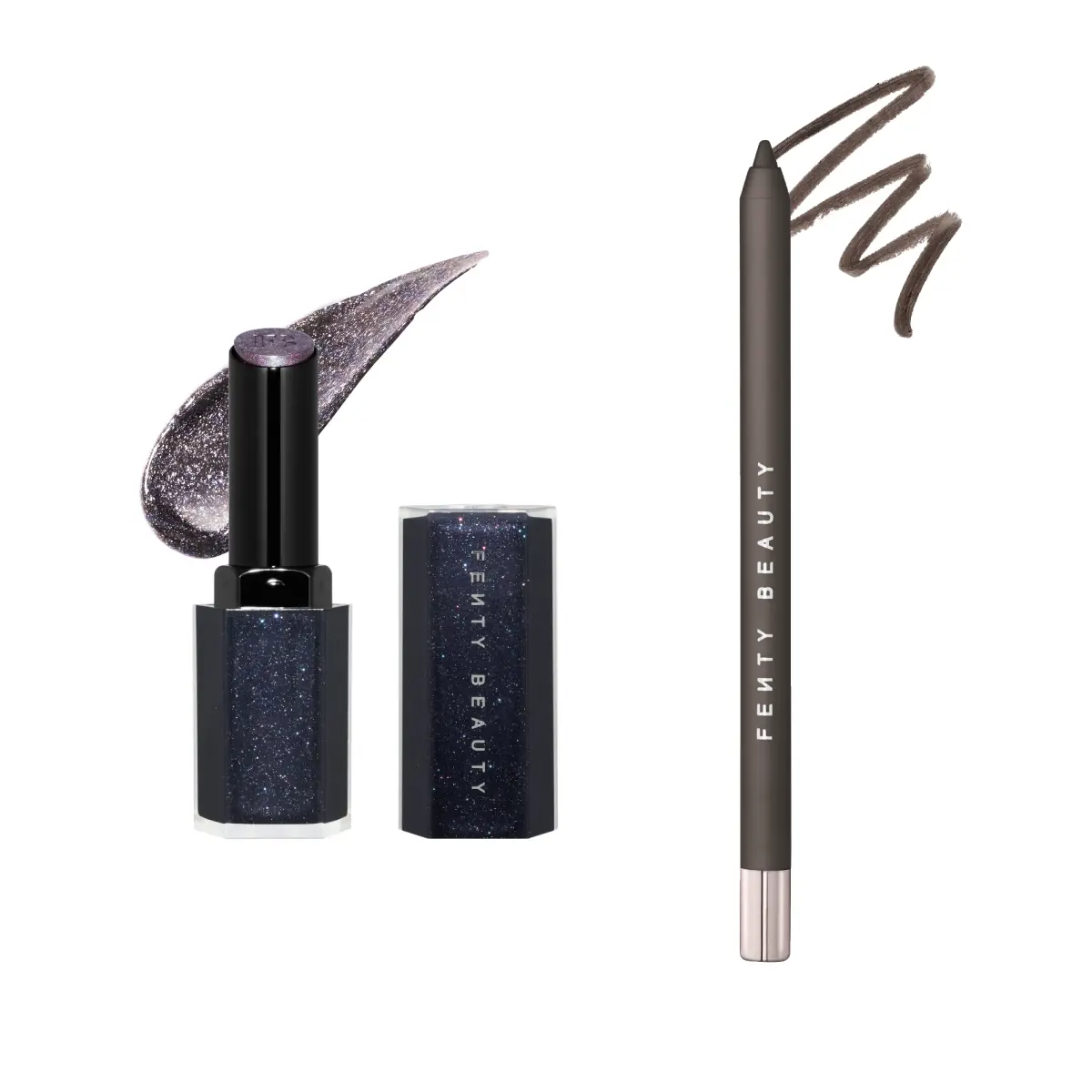 Fenty Beauty Dark Diamond Lip Duo: Limited-Edition Midnight Diamonds Collection Gloss Bomb Stix High-Shimmer Gloss Stick + Trace’d Out Pencil Lip Liner