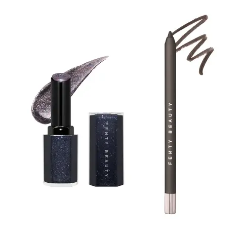 Fenty Beauty Dark Diamond Lip Duo: Limited-Edition Midnight Diamonds Collection Gloss Bomb Stix High-Shimmer Gloss Stick + Trace’d Out Pencil Lip Liner