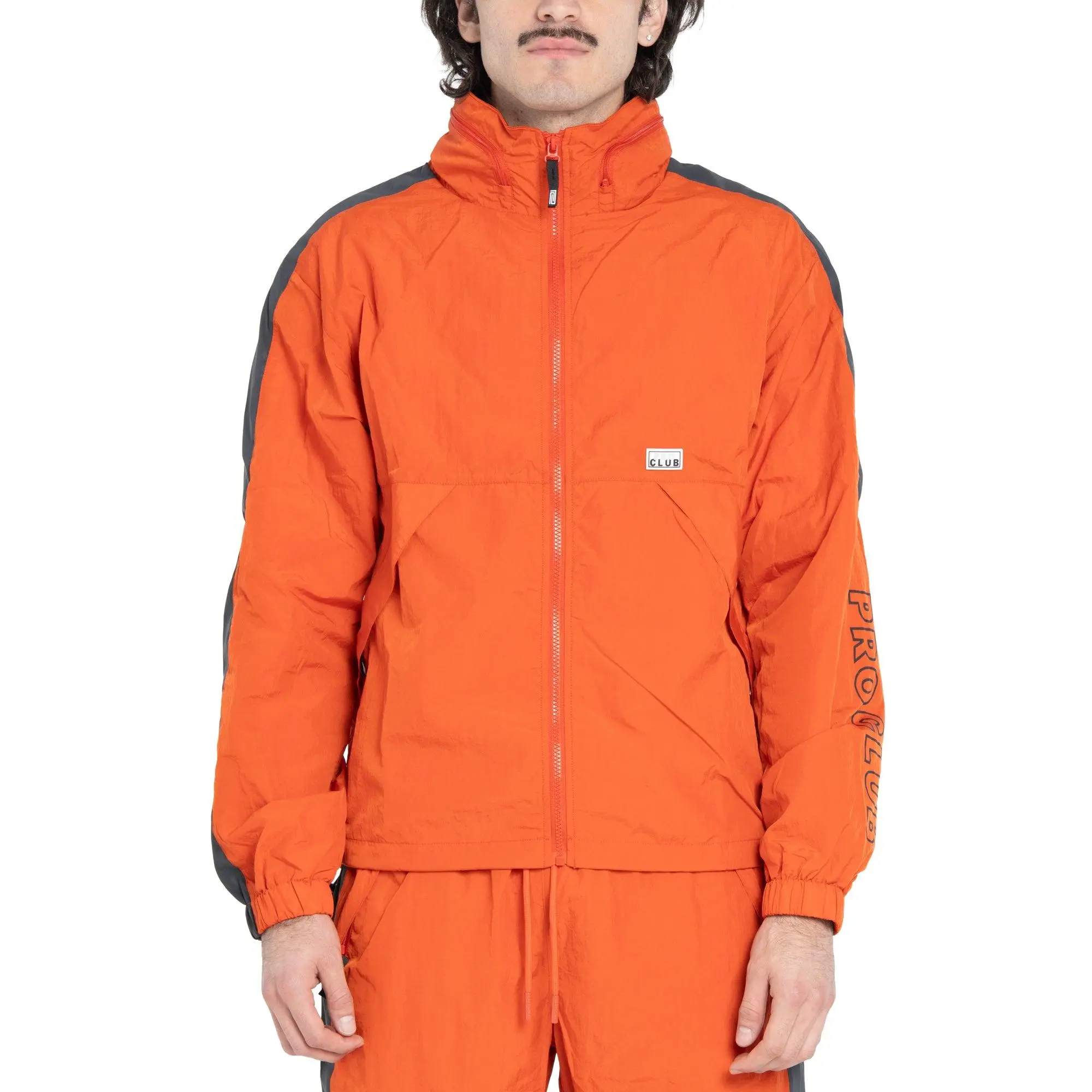 Pro Club Men's Full Court Windbreaker Jacket - Menswear Sports Clothes with Nylon Shell, Mesh Lining, Zipper, Elastic Details, Reflective Accents