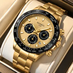 In Stock & Genuine | MOWBOL Multi-Function Skeleton Chronograph Watch, 6 Hands, Waterproof, Luminous Men's Wristwatch