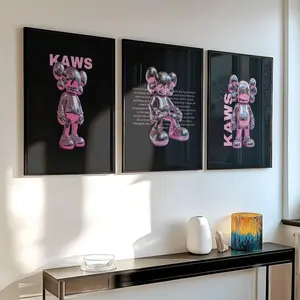 Hypebeast Chrome Poster, Kaws Wall Art 3 Set Unframed