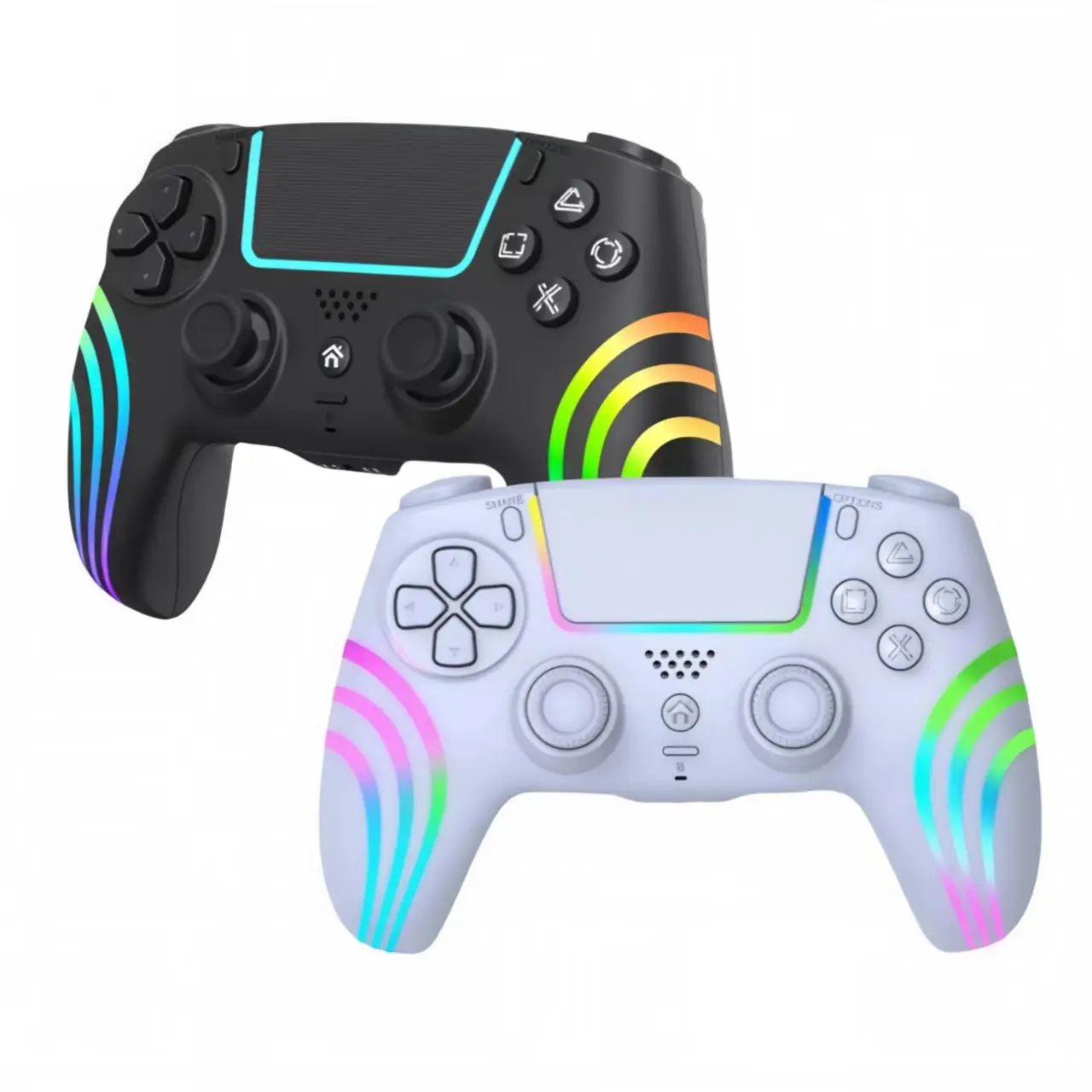 Anti-Drift Wireless Game Controller for PS5/PC (Windows/Linux) Console, Single Unit - Programmable Macro Back Buttons, 6-Axis Gyro, Dual Vibration, Turbo, Touchpad, Bluetooth 5.0, 3.5mm Audio & Mic for Interactive Gaming