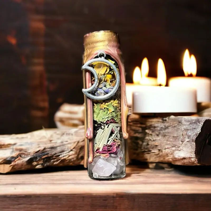 Protection Spell Jar for Negative Energy – Banish Bad Vibes, Witchcraft Jar, Wiccan Decor, Handmade Witch Bottle, Spiritual Cleansing Tin Canister Organiser Cover