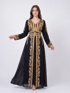Birdie Kuftan - Women's Embrodiered Caftan, Belted Kaftan, Women's Gown, Modest Dress, Midi, Perfect for Eid Dress, Ramadan, Gifts for Her