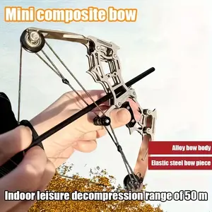 7.4 Inch Mini Composite Bow Set, Archery Target Shooting, Portable Bow, Backyard Shooting, Casual Archery, Compact Design, High Quality Arrows
