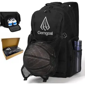 Large Basketball Backpack with Size 14 Shoe Compartment & Detachable Ball Mesh, Wet Dry Separation, Insulated Cooler Pocket for Boys, Ideal for Basketball Soccer Volleyball