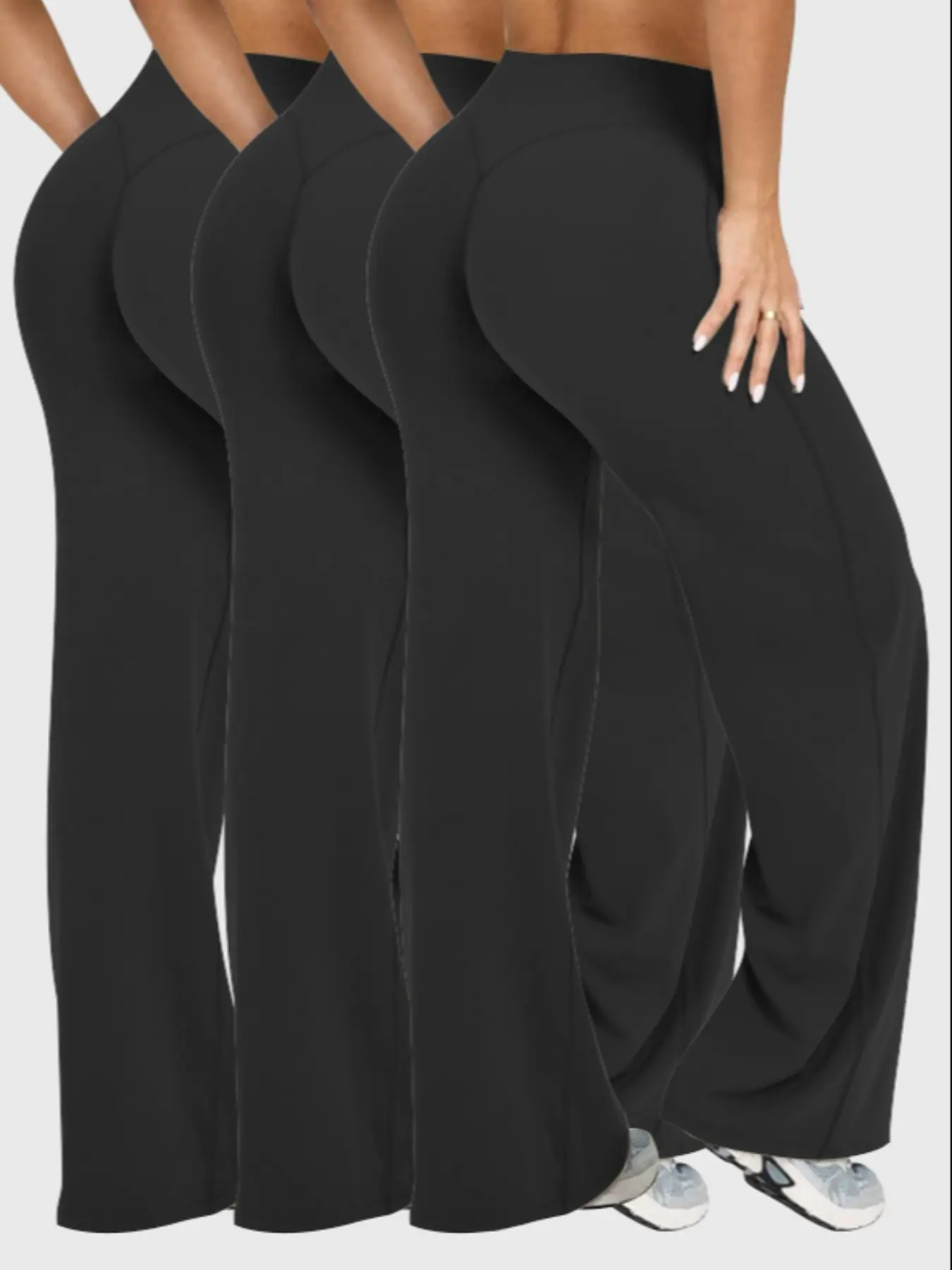 Qfen Sport Women's Plain Yoga Pants, Sports Bottoms, Comfortable Loose-Fit Straight-Leg Trousers, Ideal for Daily Wear and Exercise, High-Quality Fabric