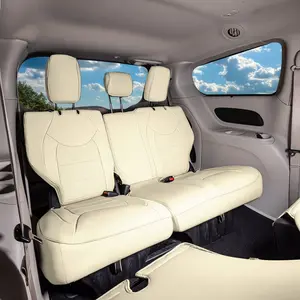Chrysler Pacifica - 2017 - 2024 - 3rd Row Set Seat Covers - Beige Faux Leather