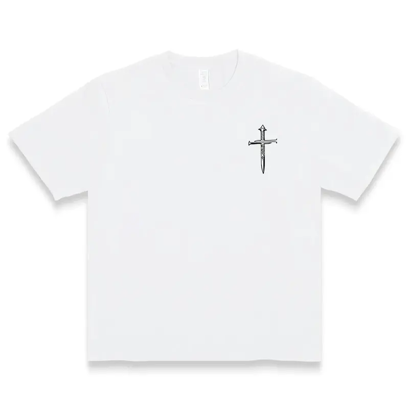 Men's Casual Streetwear Tee Black Cross Design Soft Cotton Fitted Short Sleeve Crew Neck Unisex Classic Summer Graphic Top - Menswear