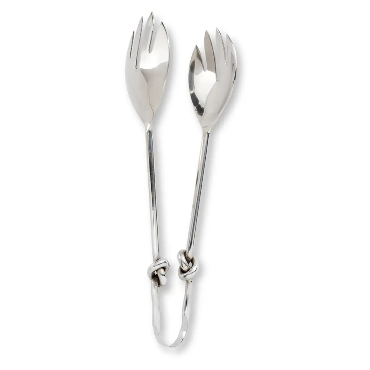10 in. Salad Tongs with Knot Handle, Stainless Steel