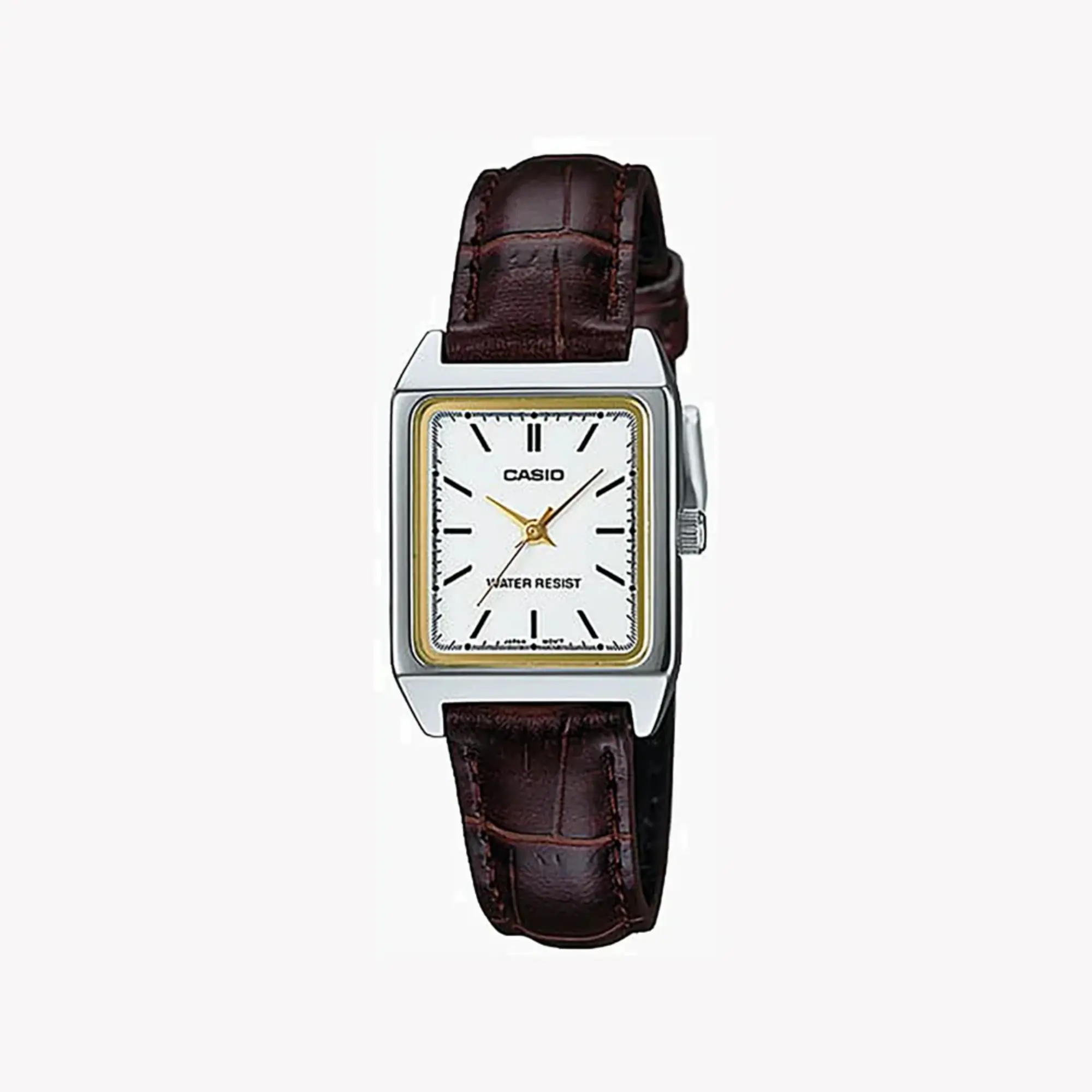 Casio Women's Brown Analog Watch with White Dial - LTP-V007L-7E2UDF