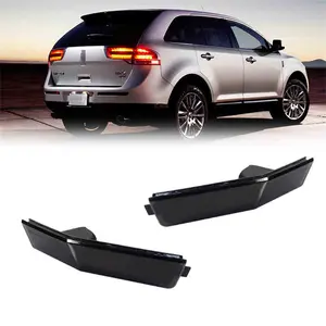2PCS Smoked Lens Rear Bumper Side Marker Reflectors Housing Lens For Lincoln MKX 2007 2008 2009 2010 Replace OEM 7A1Z15A201A & 7A1Z15A201B
