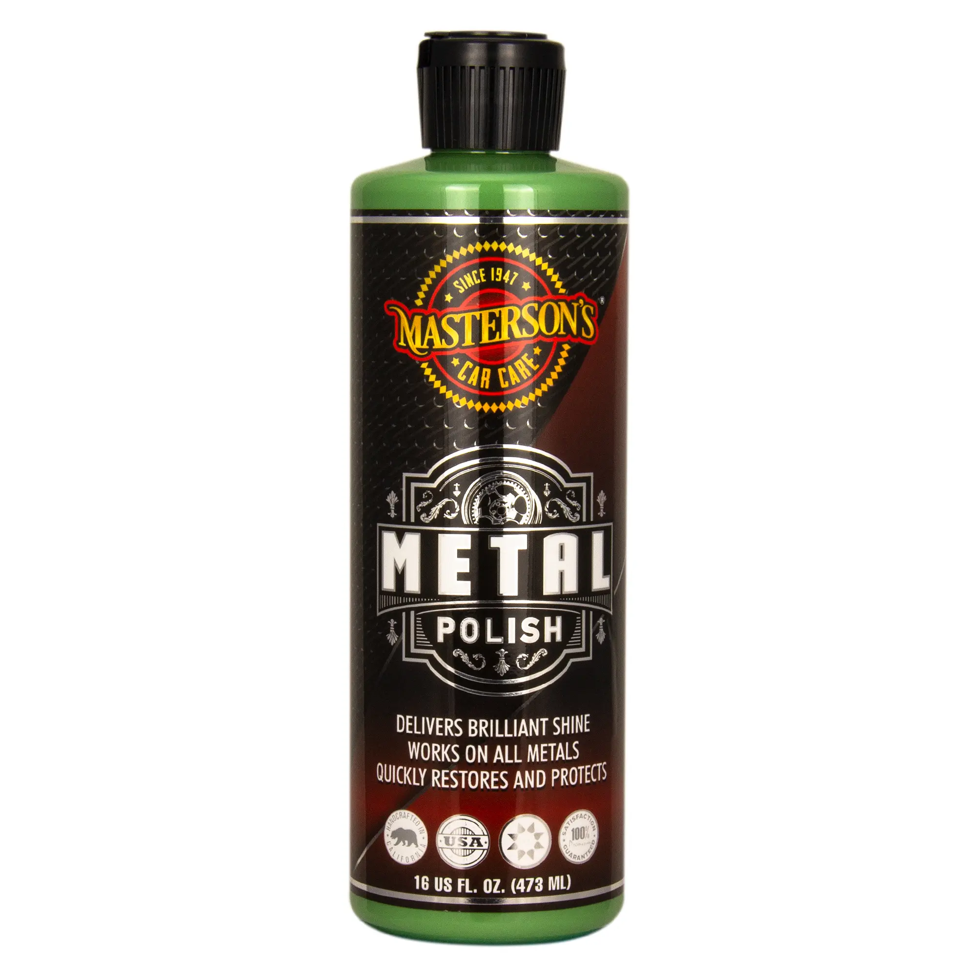 MASTERSON'S CAR CARE Metal Polish (16 oz, MCC_132_16) - Car Detailing Products, Chrome Polish - Restores & Protects Aluminum, Stainless Steel - For Vehicles, Diamond Plate, Chrome Metal Polish Polishes