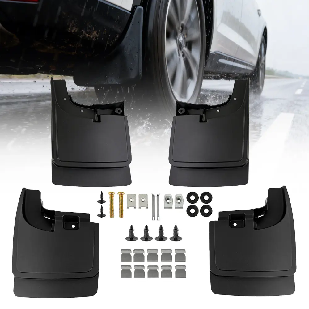 Mud Flaps Splash Guards for Ford F-250 F-350 Super Duty 17-18 W/O FENDER FLARES Durable Black Mud Guards with Mounting Hardware