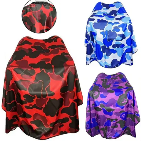 Professional Barber Cape - Large Size 63"x56" Soft Fabric Waterproof Anti-Static Hair Styling Gown with Adjustable Snap-On Neck Fit Closures for Salon, Home Use (Full Coverage)